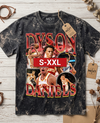 DYSON DANIELS Jumbo Print Acid Washed Vintage 90s Style Heavyweight T-Shirt