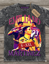 EMILIANO MARTINEZ Jumbo Print Acid Washed Vintage 90s Style Heavyweight T-Shirt