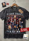 ERLING HAALAND Jumbo Print Acid Washed Vintage 90s Style Heavyweight T-Shirt