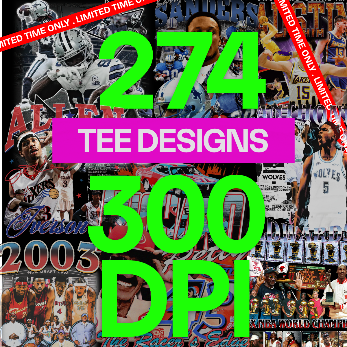 274 T SHIRT DESIGN BUNDLE VINTAGE BOOTLEG 90S STYLE