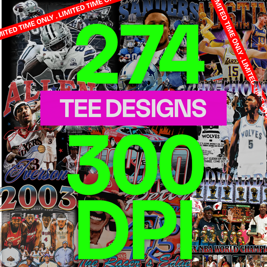 274 T SHIRT DESIGN BUNDLE VINTAGE BOOTLEG 90S STYLE
