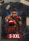 TRIPLE G Jumbo Print Acid Washed Vintage 90s Style Heavyweight T-Shirt