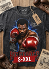 BOXING LEGENDS FOREMAN Jumbo Print Acid Washed Vintage 90s Style Heavyweight T-Shirt