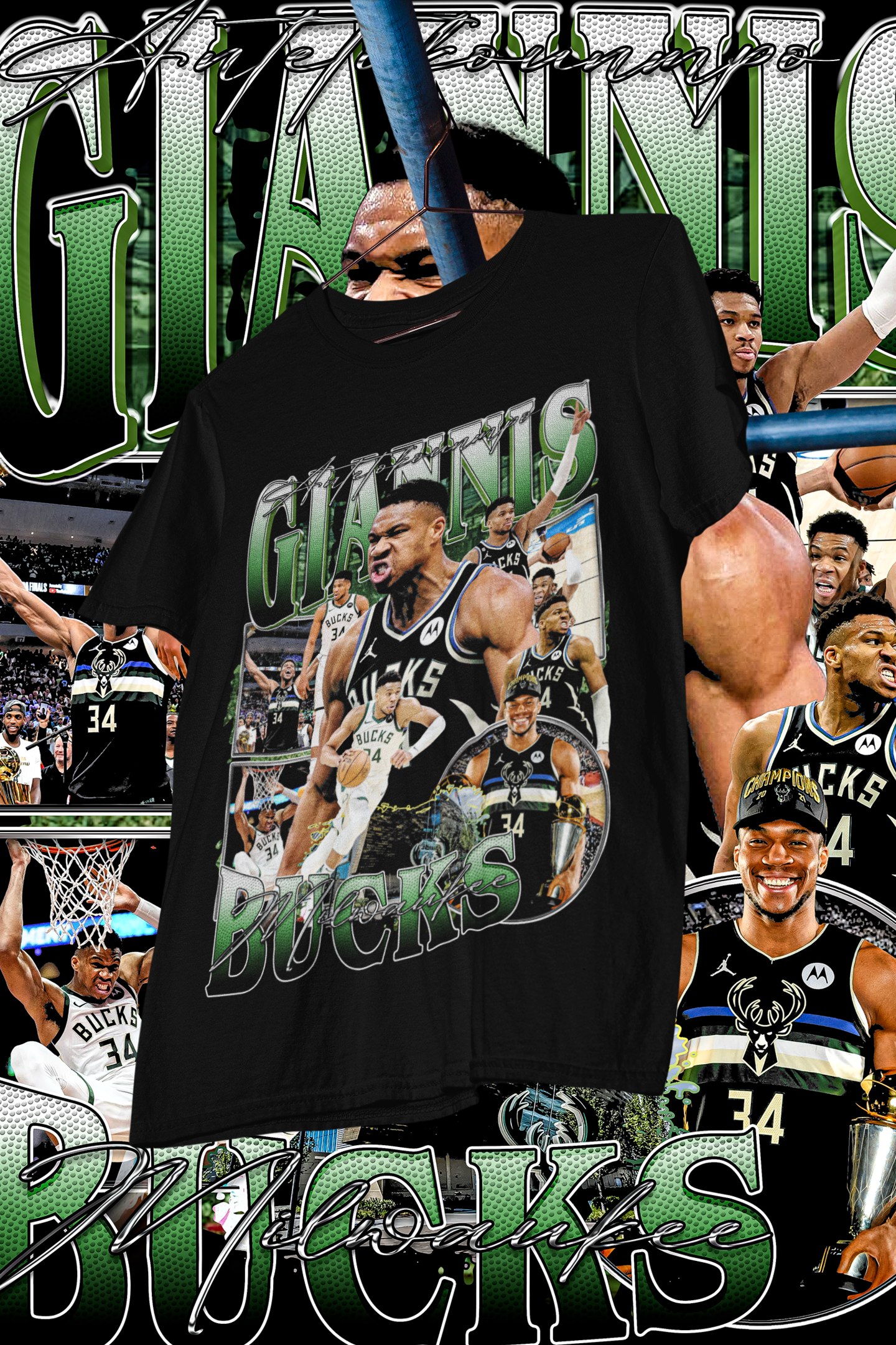 GIANNIS- shirt design, Bootleg tees design, ready to print, Printable design basketball, 90s, DTF,DTG,300 DPI
