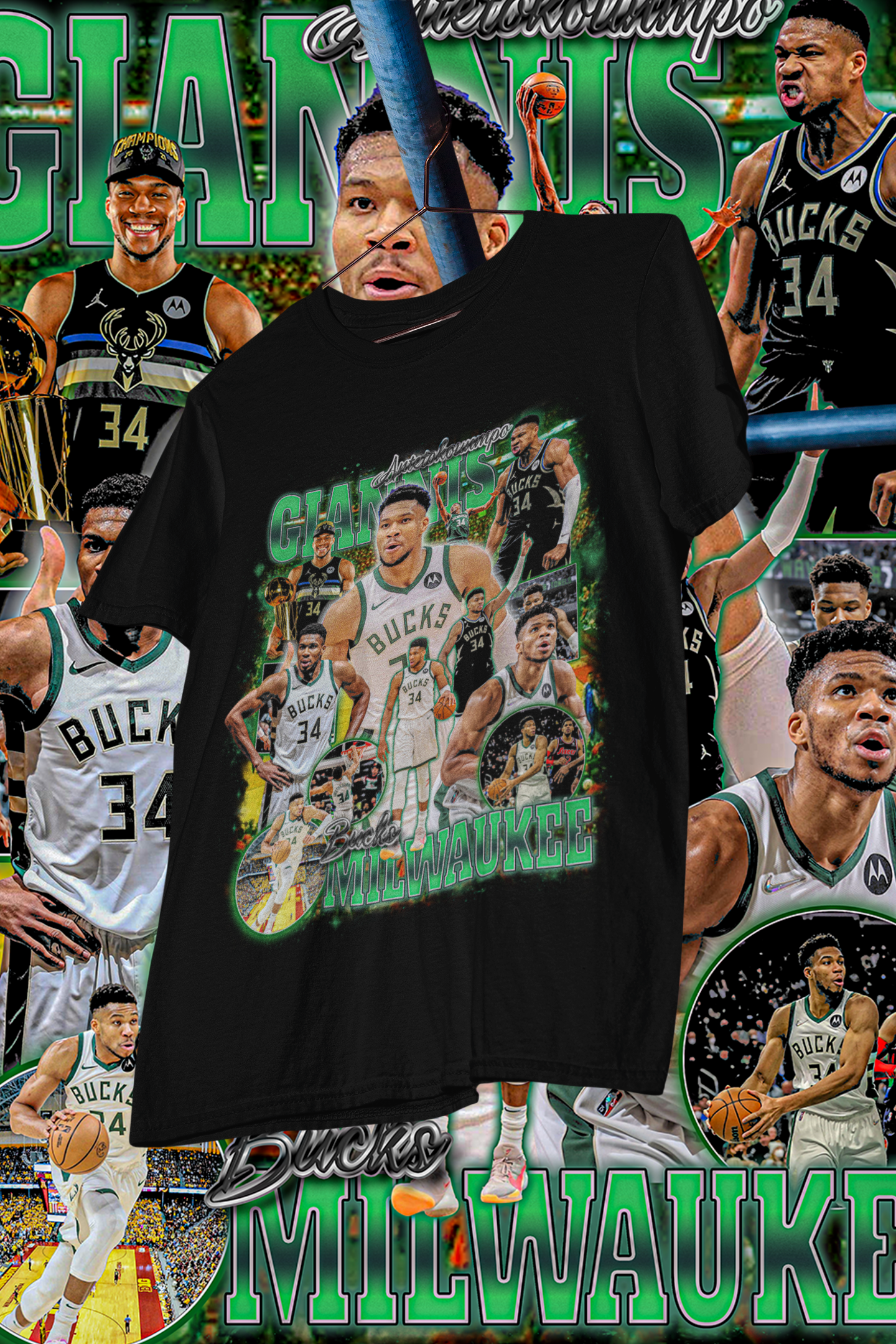 GIANNIS- shirt design, Bootleg tees design, ready to print, Printable design basketball, 90s, DTF,DTG,300 DPI