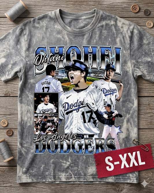 SHOHEI OHTANI Jumbo Print Acid Washed Vintage 90s Style Heavyweight T Shirt