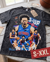CADE D UP Jumbo Print Acid Washed Vintage 90s Style Heavyweight T Shirt