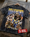 DRAYMOND GREEN Jumbo Print Acid Washed Vintage 90s Style Heavyweight T Shirt