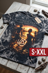 LINKIN PARK Jumbo Print Acid Washed Vintage 90s Style Heavyweight T Shirt