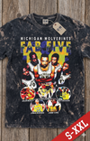 FAB FIVE Jumbo Print Acid Washed Vintage 90s Style Heavyweight T Shirt