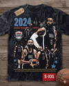 2024 USA GOLD Jumbo Print Acid Washed Vintage 90s Style Heavyweight T Shirt
