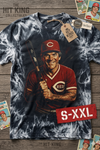 PETE ROSE Jumbo Print Acid Washed Vintage 90s Style Heavyweight T Shirt