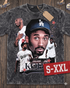 KOBE LA Jumbo Print Acid Washed Vintage 90s Style Heavyweight T Shirt