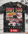 INDY 1991 Jumbo Print Acid Washed Vintage 90s Style Heavyweight T Shirt