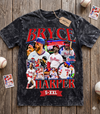 BRYCE HARPER Jumbo Print Acid Washed Vintage 90s Style Heavyweight T Shirt