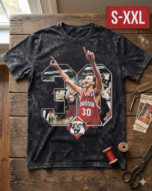 STEPH COLLEGE Jumbo Print Acid Washed Vintage 90s Style Heavyweight T Shirt
