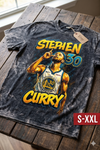 STEPH Jumbo Print Acid Washed Vintage 90s Style Heavyweight T Shirt