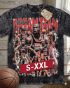 92 DREAM TEAM Jumbo Print Acid Washed Vintage 90s Style Heavyweight T Shirt