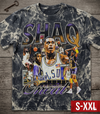 SHAQ Jumbo Print Acid Washed Vintage 90s Style Heavyweight T Shirt