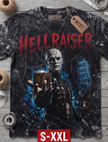 HELLRAISER Jumbo Print Acid Washed Vintage 90s Style Heavyweight T-Shirt