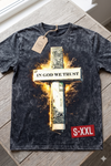 IN GOD WE TRUST Jumbo Print Acid Washed Vintage 90s Style Heavyweight T-Shirt