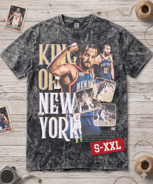 JALEN BRUNSON Jumbo Print Acid Washed Vintage 90s Style Heavyweight T-Shirt