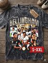 JUDE BELLINGHAM Jumbo Print Acid Washed Vintage 90s Style Heavyweight T-Shirt