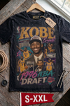 KOBE DRAFT DAY Jumbo Print Acid Washed Vintage 90s Style Heavyweight T-Shirt