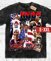 KOBE USA Jumbo Print Acid Washed Vintage 90s Style Heavyweight T-Shirt