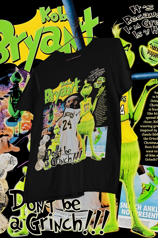 KOBE BRYANT GRINCH - shirt design, Bootleg tees design, ready to print, Printable design basketball, 90s, DTF,DTG,300 DPI