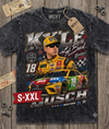 KYLE BUSCH Jumbo Print Acid Washed Vintage 90s Style Heavyweight T-Shirt