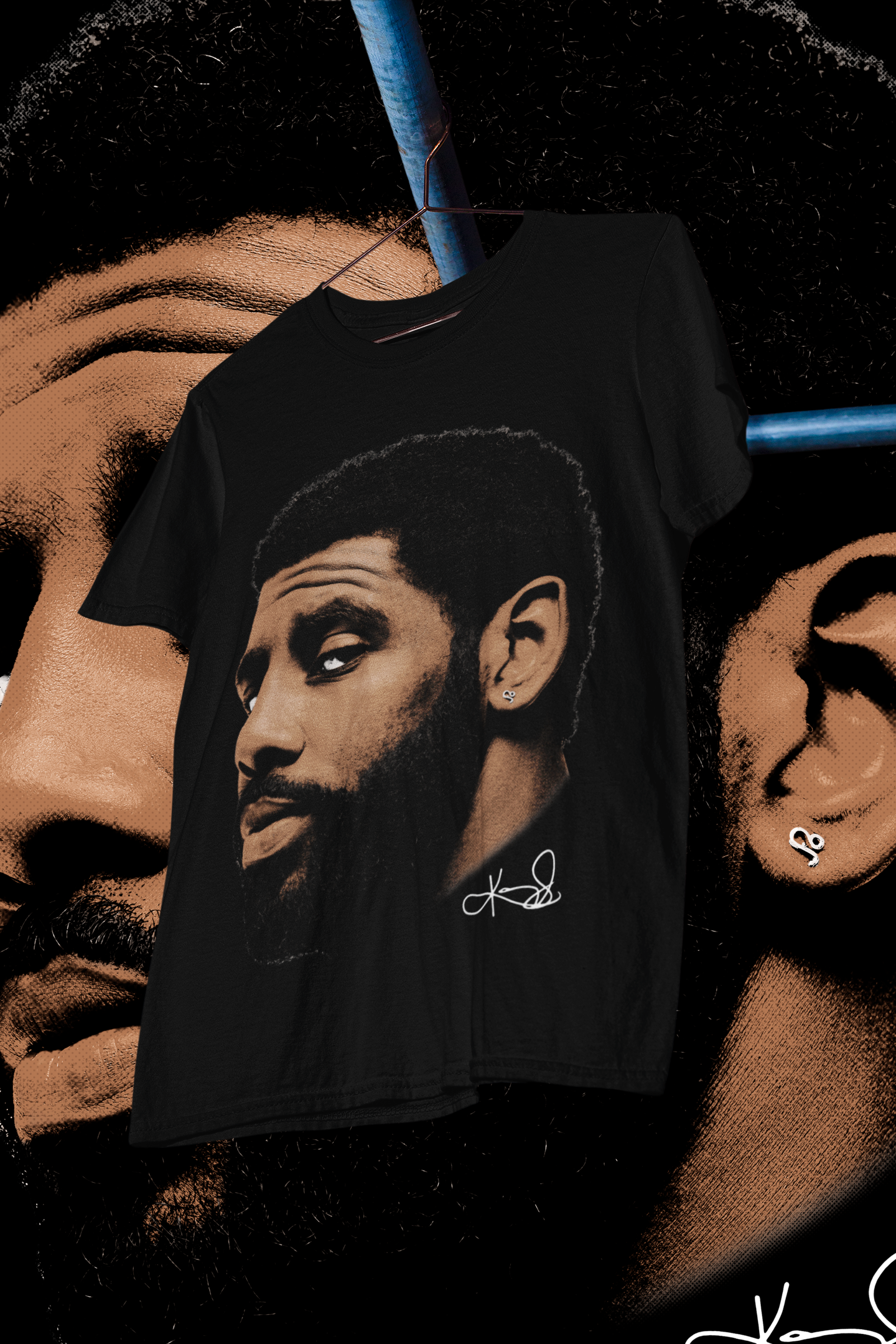 KYRIE IRVING BIG FACE-shirt design, Bootleg tees design, ready to print, Printable design basketball, 90s, DTF,DTG,300 DPI