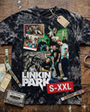 LINKIN PARK Jumbo Print Acid Washed Vintage 90s Style Heavyweight T Shirt