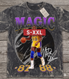 MAGIC JOHNSON Jumbo Print Acid Washed Vintage 90s Style Heavyweight T-Shirt