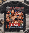 MAX HOLLOWAY Jumbo Print Acid Washed Vintage 90s Style Heavyweight T-Shirt
