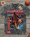 MICHAEL JORDAN Jumbo Print Acid Washed Vintage 90s Style Heavyweight T-Shirt