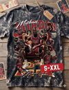 MICHAEL JORDAN Jumbo Print Acid Washed Vintage 90s Style Heavyweight T Shirt