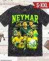 NEYMAR Jumbo Print Acid Washed Vintage 90s Style Heavyweight T-Shirt