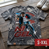 NIGEL BRICK Jumbo Print Acid Washed Vintage 90s Style Heavyweight T Shirt