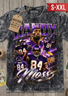RANDY MOSS Jumbo Print Acid Washed Vintage 90s Style Heavyweight T-Shirt