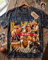 REGGIE MILLER Jumbo Print Acid Washed Vintage 90s Style Heavyweight T-Shirt