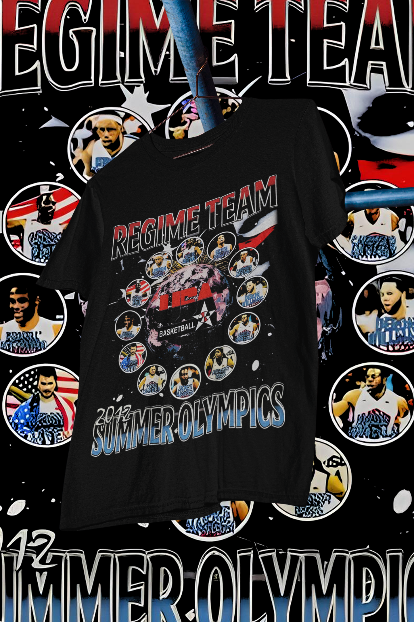 USA REGIME TEAM GOLD- shirt design, Bootleg tees design, ready to print, Printable design basketball, 90s, DTF,DTG,300 DPI
