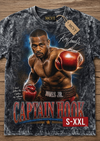 ROY JONES JR Jumbo Print Acid Washed Vintage 90s Style Heavyweight T-Shirt