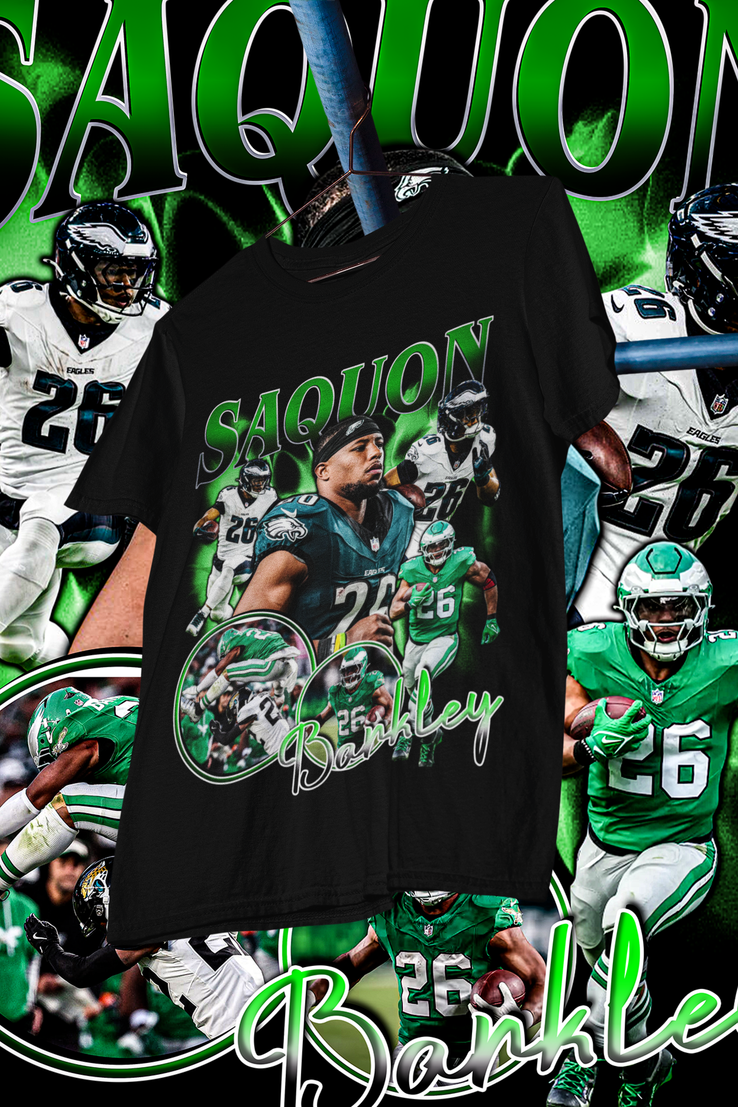 SAQUON BARKLEY - shirt design, Bootleg tees design, ready to print, Printable design basketball, 90s, DTF,DTG,300 DPI