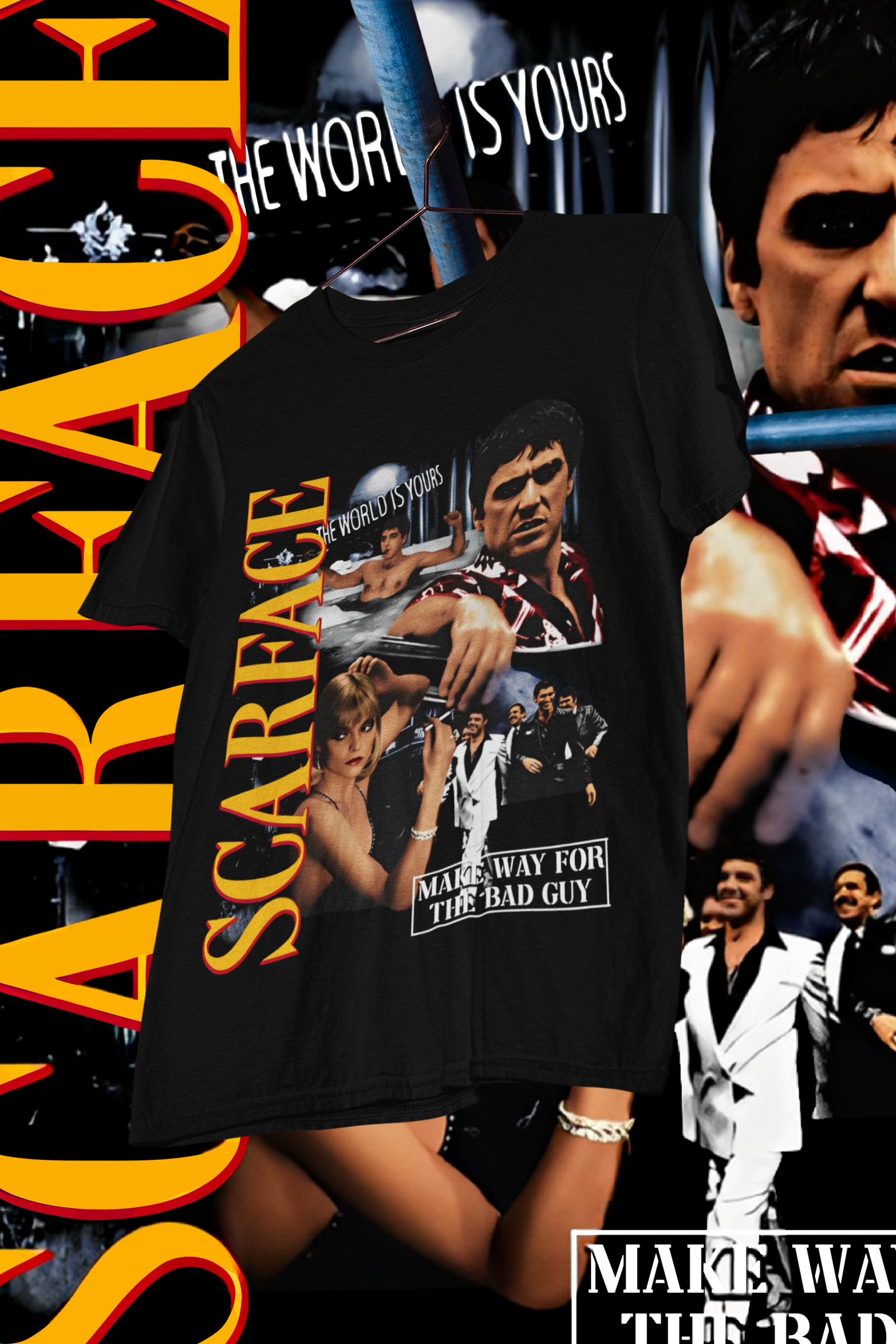 SCARFACE - shirt design, Bootleg tees design, ready to print, Printable design basketball, 90s, DTF,DTG,300 DPI