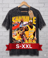 SHAQ LA Jumbo Print Acid Washed Vintage 90s Style Heavyweight T-Shirt