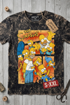 SIMPSONS Jumbo Print Acid Washed Vintage 90s Style Heavyweight T-Shirt