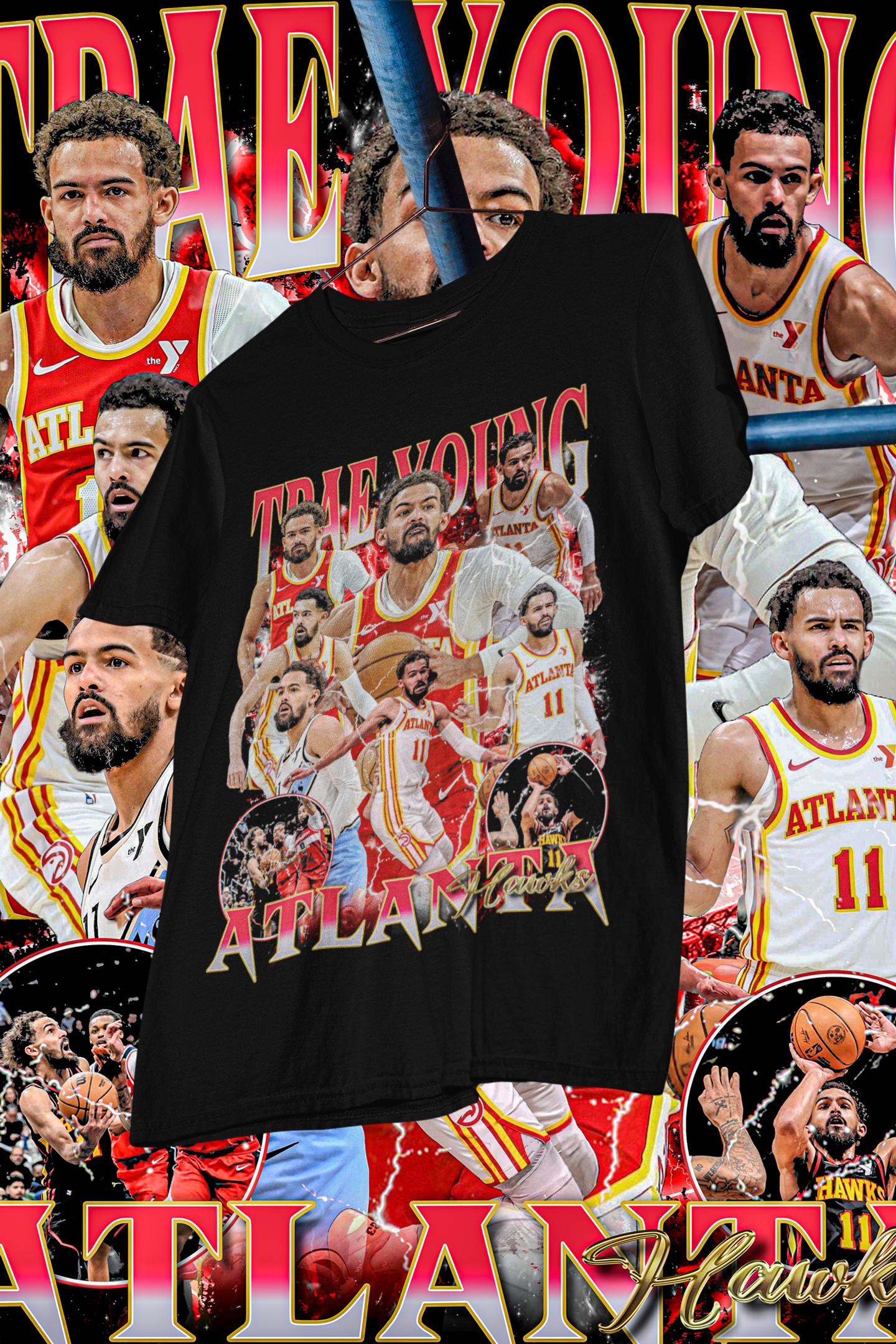 TRAE YOUNG- shirt design, Bootleg tees design, ready to print, Printable design basketball, 90s, DTF,DTG,300 DPI