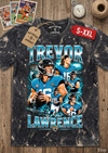 TREVOR LAWRENCE Jumbo Print Acid Washed Vintage 90s Style Heavyweight T-Shirt