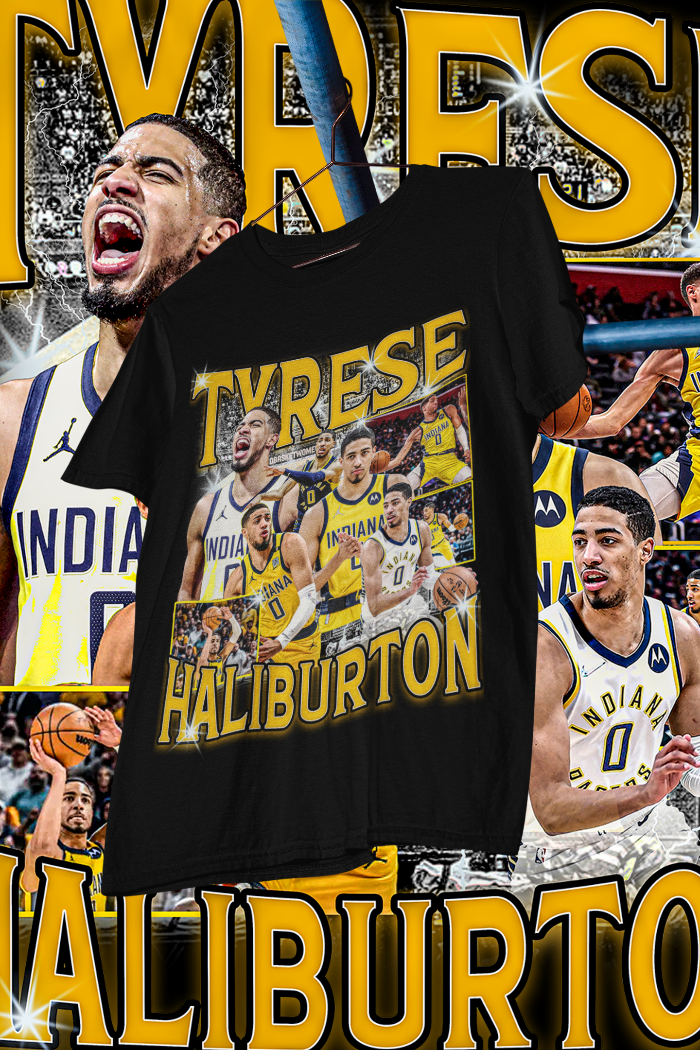 TYRESE HALIBURTON - shirt design, Bootleg tees design, ready to print, Printable design basketball, 90s, DTF,DTG,300 DPI